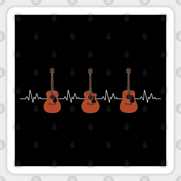 Heartbeat Mahogany Acoustic Guitars Sticker by nightsworthy